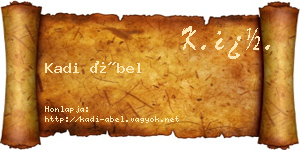 Kadi Ábel névjegykártya