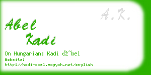 abel kadi business card